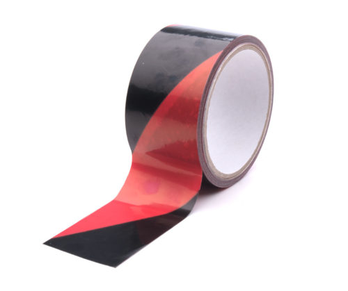 Podlahová lepiaca páska 35mic červeno-čierna